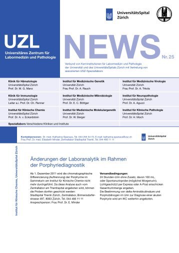 UZL News 25 / November 2011 - UniversitÃ¤tsSpital ZÃ¼rich