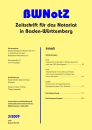 BWNotZ 3/2009 - Württembergischer Notarverein e.V.