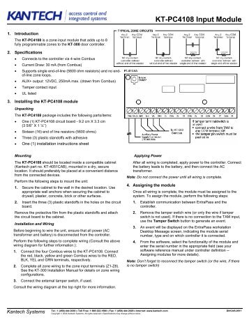 KT-PC4108 Input Module - GTO Security Technologies