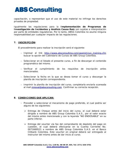 InvestigaciÃ³n de Incidentes y AnÃ¡lisis Causa RaÃ­z ... - ABS Consulting