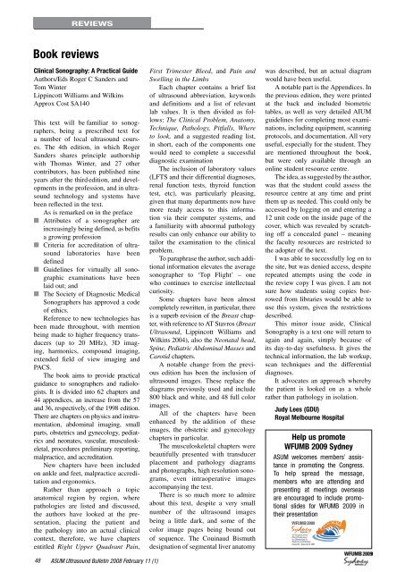 Volume 11 Issue 1 (February) - Australasian Society for Ultrasound ...