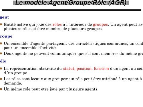 Le modÃ¨le Agent/Groupe/RÃ´le - Groupe d'Ãtude des MÃ©thodes de l ...