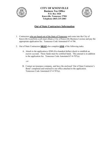 Out of State Contractor Forms [PDF] - City of Knoxville