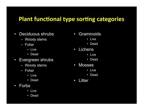 Lecture 3: Vegetation Sampling - Alaska Geobotany Center