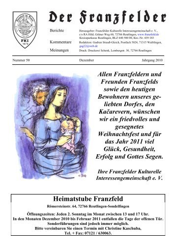 Heimatstube Franzfeld - Die  Franzfelder