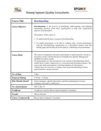 Introduction to Benchmarking - Shawqi Sajwani