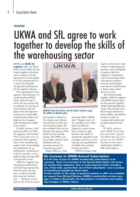 ukwa 2 cover - United Kingdom Warehousing Association