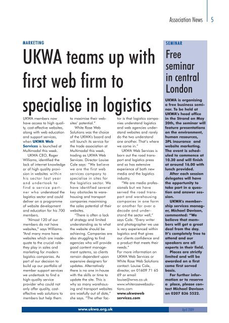 ukwa 2 cover - United Kingdom Warehousing Association