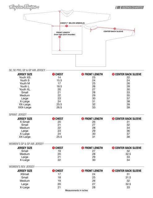 Size Charts - MX4all