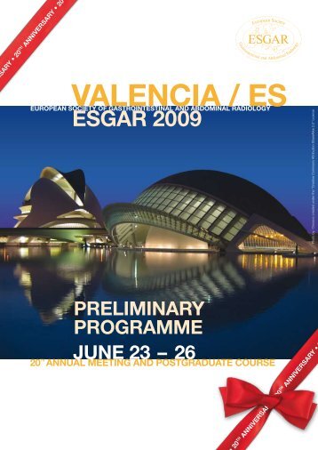 ESGAR 2009 Preliminary Programme (PDF) - ESR - Congress ...