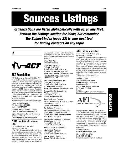Sources 59 - Listings