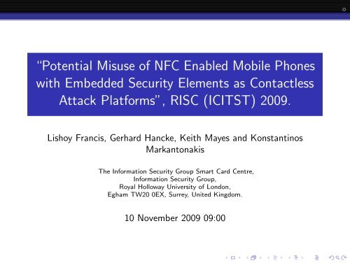 ``Potential Misuse of NFC Enabled Mobile Phones with Embedded ...