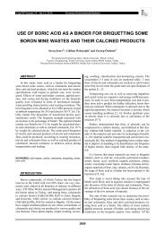 use of boric acid as a binder for briquetting some boron mine wastes ...