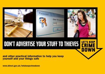 Crime Prevention Advice - West Lothian Council Education Services