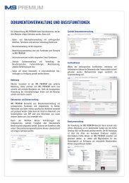 DOKUMENTENVERWALTUNG UND BASISFUNKTIONEN. - IMS
