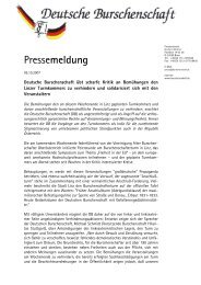 Pressemeldung - Deutsche Burschenschaft