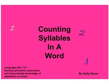 Counting Syllables In A Word