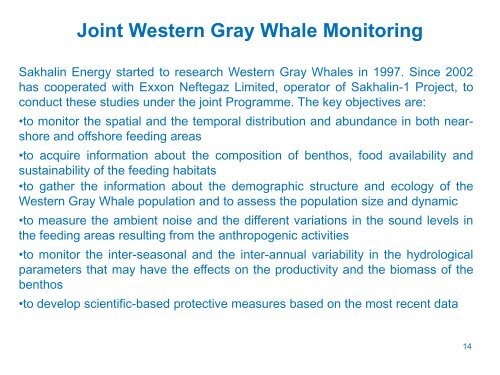 Sakhalin-2 Project and Western Gray Whales: lessons learnt - IUCN ...