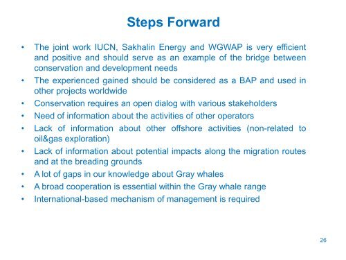 Sakhalin-2 Project and Western Gray Whales: lessons learnt - IUCN ...