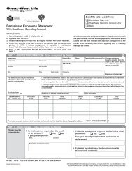 STANDARD DENTAL CLAIM FORM - Great-West Life