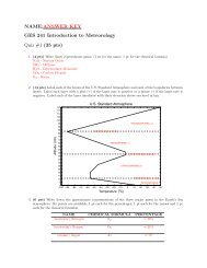 NAME:ANSWER KEY GES 241 Introduction to Meteorology Quiz #1 ...