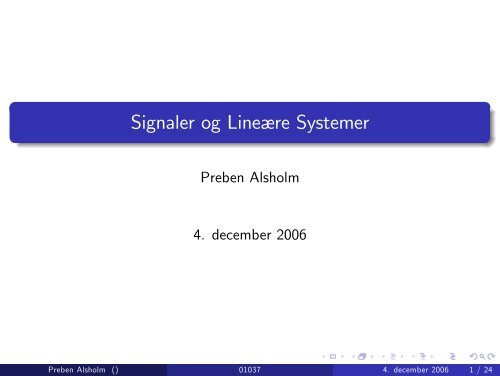 Signaler og Linedre Systemer