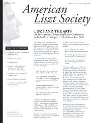LISZT AND THE ARTS - American Liszt Society