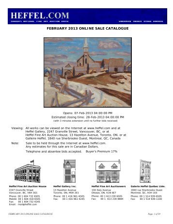 Download Auction Catalogue - Heffel