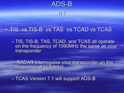 TEAM BRIEFING - ADS-B for General Aviation