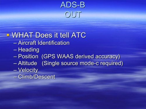 TEAM BRIEFING - ADS-B for General Aviation