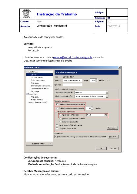 InstruÃ§Ã£o de Trabalho - Prefeitura de VitÃ³ria