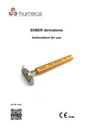 Instructions for use SOBER dermatome, version 2013 - Humeca