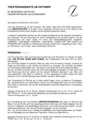 Lehrerbrief_Angebote ab Oktober 2010 - Volkstheater Rostock