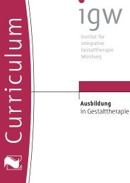 Ausbildung in Gestalttherapie - IGW Institut für integrative ...