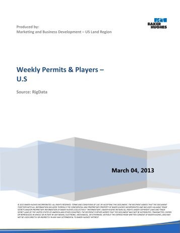 Weekly Permits & Players â U.S - 03/04/2013