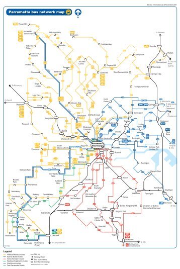 Parramatta bus network map