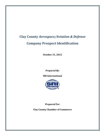 Clay County Aerospace/Aviation & Defense Company Prospect ...