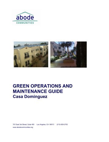 green operations and maintenance guide - Abode Communities