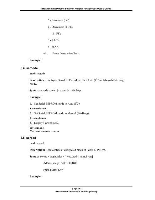 Broadcom NetXtreme Ethernet Adapter Diagnostic User's Guide ...