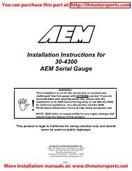 Installation Instructions for 30-4300 AEM Serial Gauge