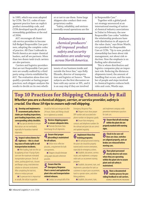 Chemical Logistics - Inbound Logistics