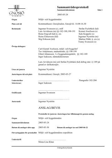 Miljö- och byggnämndens protokoll 20050524.pdf - Gnosjö kommun