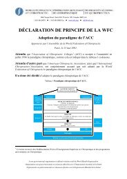 L'adoption du paradigme de l'ACC - The World Federation of ...