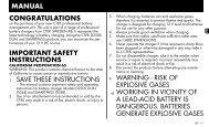warning! - CTEK Battery Chargers