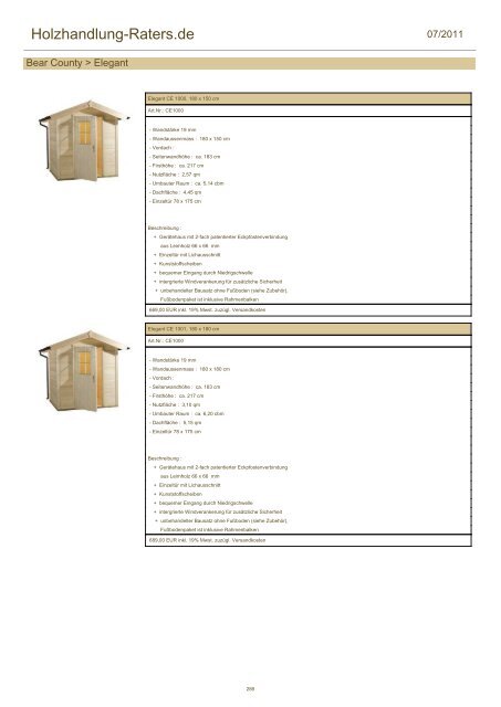 Holzhandlung-Raters.de - Gartenhäuser