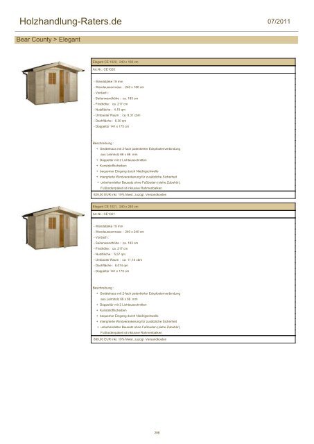 Holzhandlung-Raters.de - Gartenhäuser