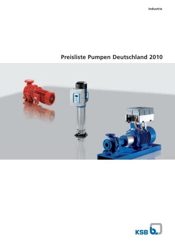 Preisliste Pumpen Deutschland 2010