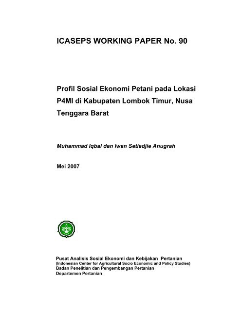 Profil Sosial Ekonomi Petani pada Lokasi P4MI di Kabupaten ...