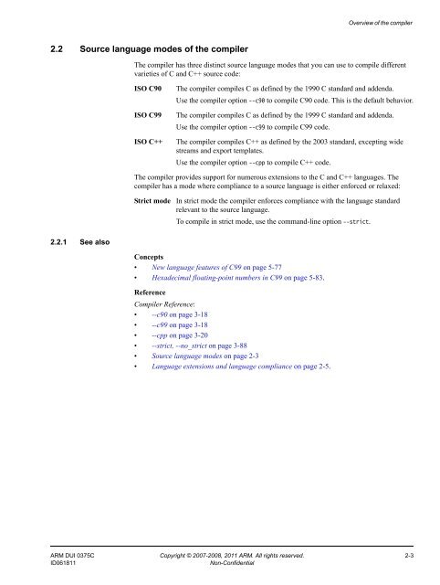 ARM Compiler toolchain v4.1 for ÂµVision Using the Compiler