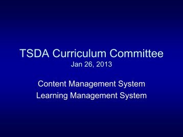 TSDA/JCTSE Curriculum Update